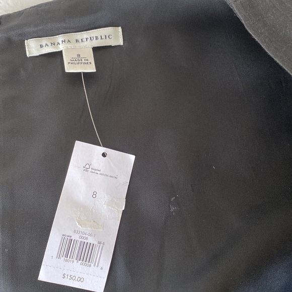 Banana Republic Black Linen Blend Shiny Sheath Dress Size 8 NWT - Picture 6 of 13